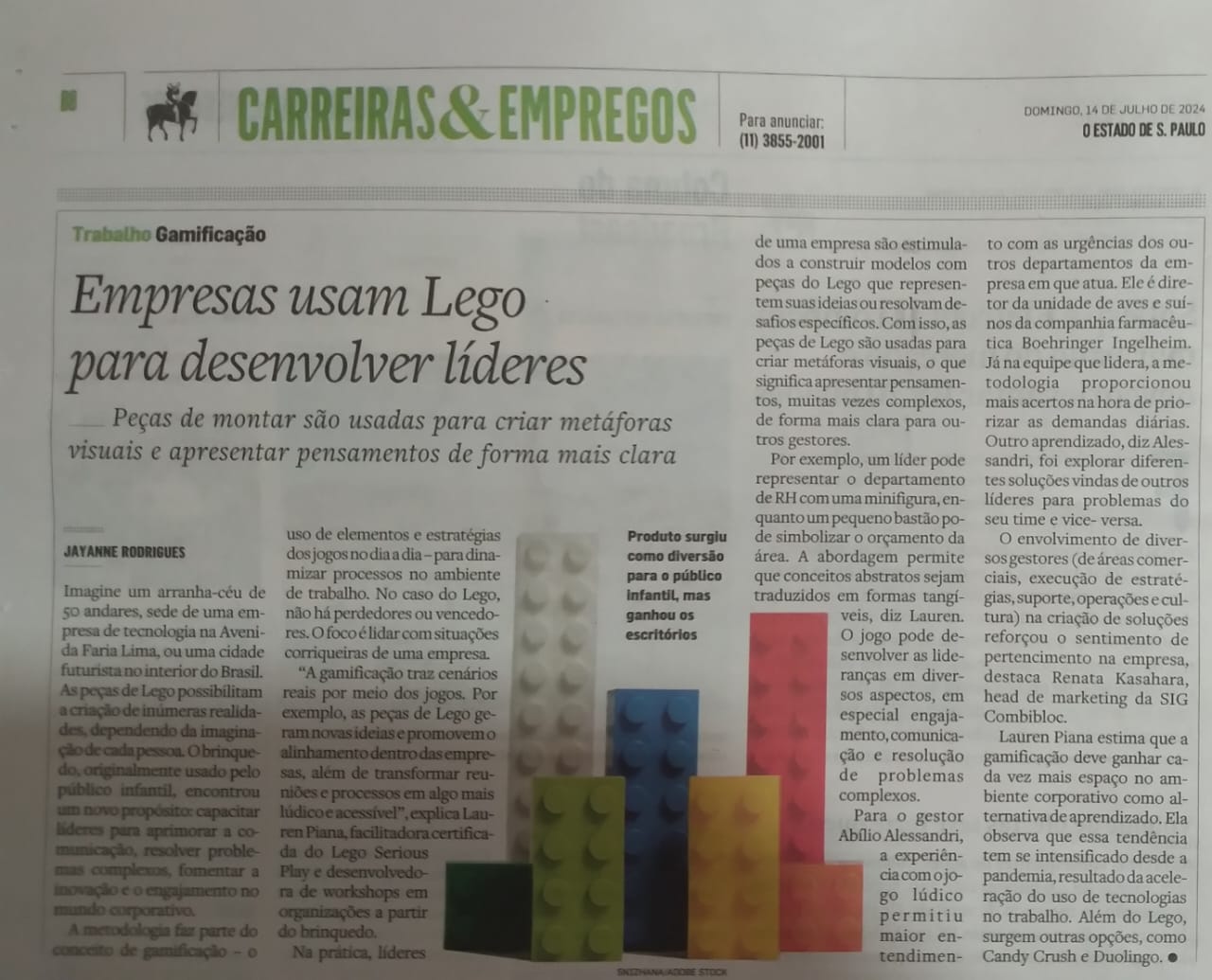 Lego Serious Play no Wall Street Journal